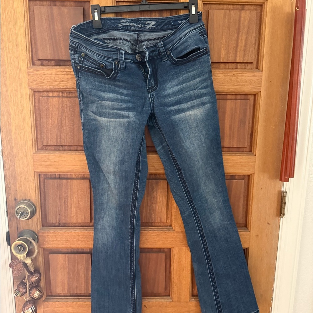 Seven7 Women's Dark Blue Boot Cut Jeans